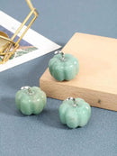 Jovivi Green Aventurine Crystal Pumpkin Figurine, 1.2" Mini Carved Gemstone Pumpkin Statue Decor Healing Stones Decorative Ornaments for Fall Harvest Thanksgiving Halloween Decorations Home Decor by CozyNest Decor