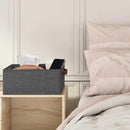 GhvyenntteS Small Fabric Storage Bins 6 Pack, 11.8" x 7.87" x 5.11" Storage Basket with Leather Handles, Closet Storage Bins for Shelves, Storage Baskets for Shelves, DVD Storage (Grey) by CozyNest Decor