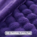 NEWCOSPLAY Faux Fur Twin Blanket Purple Bubble Blanket Thick Warm Soft for Couch Sofa Bed 550GSM (Purple, Twin(60"x80")) by CozyNest Decor