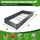 A ANLEOLIFE 8X4X1.5 ft Galvanized Raised Garden Beds Outdoor, Rectangular Metal Planter Box for Planting Vegetables Flowers Herb, Anti-Rust & Easy-Setup, Quartz Grey by GreenHaven Gardens
