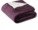 Amazon Basics Reversible Sherpa Throw Blanket, Plum, 50"x60" by CozyNest Decor