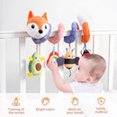 Koty Car Seat Toys, Infant Baby Spiral Plush Activity Hanging Toy for Stroller Bar Pram Crib with Music Box BB Squeaker & Rattles(Orange Fox) by TinyTreasures Baby Boutique