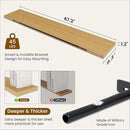 Fun Memories 48 Inch Deep Floating Shelves for Wall, 2 Pack of Long Wall Mounted Wood Shelves with Invisible Brackets for Bathroom, Bedroom, Living Room, Kitchen Decor and Storage, Oak by CozyNest Decor
