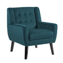 UIXE Accent Chairs Set of 2, Velvet Upholstered Armchair for Living Room, Modern Club Arm Chairs Comfy Single Sofa Button Tufted Bedroom Reading Seat - Blue by CozyNest Decor
