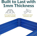 Sunnydaze Galvanized Raised Garden Bed - Metal Raised Bed for Gardening - Outdoor Planter Box for Flowers, Plants, and Vegetables - Blue - 48" W x 36" D x 12" H Rectangle by GreenHaven Gardens