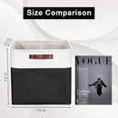 13x13 Cube Storage Bins, Collapsible Fabric Storage Box, 4 Pack Closet Baskets with Handles for Organizing, Shelf, Toys, Clothes, Home, Office, Nursery (Black&White) by CozyNest Decor