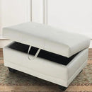 Ottoman Rectangular Storage Ottoman Bench, Faux Leather Footrest, Coffee Table, Stool Footstool with Hinged Lid for Living Room, Bedroom, Entryway, White, 33"x21"x17.5" by CozyNest Decor