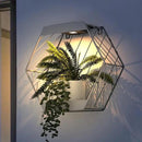Grand patio Outdoor Leiden LED Solar Hexagon Wall Sconce Planter, with Dusk to Dawn Sensor Decor Wall Lighting for Garage Doorway Patio Yard, Cement Grey (L-Linear) by GreenHaven Gardens