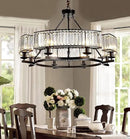 Farmhouse Crytal Chandeliers Dining Room Pendant Light Fixture Black Chandelier with K9 Crystal for Living Room Dining Room Foyer High Ceiling by CozyNest Decor