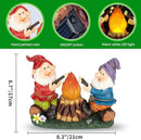 mopha Solar Garden Gnomes Statues Outdoor Christmas Flame Lights Decor, Resin Gifts Figurines Outside Decoration Ornaments Clearance Gardening Decoration by GreenHaven Gardens