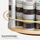 3-Tier Lazy Susan Organizer, Rotating Spice Rack, Spinning Organizer, Industrial Turntable Spice Rack Organizer for Cabinet, Kitchen Countertop, Pantry, White and Natural SR23WN by CozyNest Decor