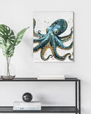 Nautical Octopus Canvas Wall Art Octopus Ocean Theme Print Poster Coastal Framed Picture Painting for Home Beach House Bedroom Wall Decor 8x10 Inch by CozyNest Decor