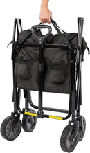 Amazon Basics Collapsible Folding Heavy Duty Utility Wagon for Outdoor Sports, 265 pounds Weight Capacity, Camping, Garden, and Shopping, 27.6 x 40.9 x 20 inches, Black by GreenHaven Gardens