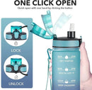Enerbone Water Bottle, Leakproof BPA & Toxic Free, Motivational Water Bottle with Times to Drink and Straw, Fitness Sports Water Bottle with Strap for Office, Gym, Outdoor Sports by CozyNest Decor