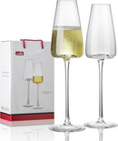 Champagne Flutes Glass Set of 2, Crystal Champagne Glasses 9OZ/ 270ML, Hand Blown Mimosa Glasses, Unique Champagne Gift for Wedding, Engagement Gift by CozyNest Decor