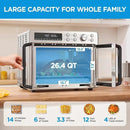 Midea Flexify French Door Toaster Oven Air Fryer Combo, 26.4 QT, Extra Large Air Fryer Countertop Oven 10-in-1 Combo, 25% Faster Cooking and 90% Less Oil, Stainless Steel by CozyNest Decor