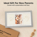 Baby Hand and Footprint Kit - Clay Handprint Keepsake Frame, Newborn Nursery Picture Frame, Personalized New Mom Gifts for Baby Shower & Registry (Cloud Gray) by TinyTreasures Baby Boutique