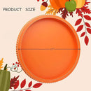Round Orange Wood Serving Tray with Beads, Wooden Decorative Tray for Entertaining, Decoration, and Gifting, by CozyNest Decor