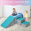 SURPCOS Foam Climbing Blocks for Toddlers - Soft Play Set for Toddlers 1-3 - Climbing Toys - Baby Climbing Gym Foam - with Slide Stairs and Tunnel - Great for All Ages (6 Pc Blue Soft Play Area Set) by TinyTreasures Baby Boutique