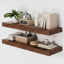 Heimlove 36 Inch Long Floating Shelf for Wall, 12" Deep Floating Shelves Wall Shelves for Bedroom Living Room Bedroom,Wall Mounted Shelves for Storage Book Decor, Set of 2, Rustic Brown by CozyNest Decor