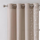MIUCO Light Filtering Faux Linen Curtains - 95 Inch Long Bedroom & Living Room Drapes, Linen Floral Embroidered Solid Mix & Match, Semi Sheer Grommet Farmhouse Curtains, 2 Panels Set by CozyNest Decor