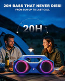 Bluetooth Speaker 80W(Peak)Loud with Bass, 20H Playtime, IPX7 Waterproof, RGB Lights, TWS, Large Portable Wireless Speakers for Outdoor, Home, Party, Pool, Beach, Tailgating, Gym, Work, Gifts (Blue) by TinyTreasures Baby Boutique