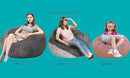 Bean Bag Chairs with Faux Rabbit Fur Cover, 3 ft Giant Memory Foam Bean Bag Chairs for Adults/Teens with Filling,Ultra Soft Faux Fur Fabric, Round Sofa for Living Room Bedroom College Dorm by TinyTreasures Baby Boutique