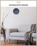 LUUK LIFESTYLE Modern Quartz Wall Clock with Silent Movement, Scandinavian Design, Kitchen and Living Room Clock, Gift idea, Trendy Home Decor, 10 inch, in Dark Blue and Gold by CozyNest Decor