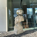 25 cm/10 inch Diameter Gazing Globe Mirror Ball,Silver Stainless Steel Polished Reflective Smooth Garden Sphere,Colorful and Shiny Addition to Any Garden or Home by GreenHaven Gardens