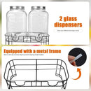 DD&HAPP Glass Drink Dispensers For Parties. 1.2 Gallon Beverage Dispenser With Stand And Stainless Steel Spigot .Lemonade Dispenser With Ice Cylinder.Mason Jars,Laundry Detergent Dispenser. by CozyNest Decor