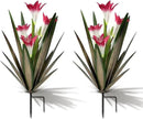 Homight Metal Agave Plant Outdoor Decoration Outdoor Garden Decoration Lily Mexican Yard Art Plant Garden Agave Lily Decorative Garden Gift… (2 Big Red Lilies) by GreenHaven Gardens