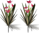 Homight Metal Agave Plant Outdoor Decoration Outdoor Garden Decoration Lily Mexican Yard Art Plant Garden Agave Lily Decorative Garden Gift… (2 Big Red Lilies) by GreenHaven Gardens