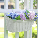 Sungmor 3 Pack Wall Hanging Planters, 16.5 Inch Railing Fence Hanging Flower Pots, Thickened Plastic Water Storage Plant Pot, Indoor Outdoor Garden Balcony Decor, Light Grey Large Plant Basket by CozyNest Decor