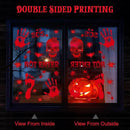 NEBURORA 6 Sheets Terror Bloody Handprint Footprint PVC Window Stickers Spooky Wall Decal and Floor Stickers for Halloween Decorations Party Decorations