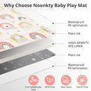 79 x 71 Baby Play Mats for Floor, Foldable Foam Play Mat for Babies 0-12 months,Thick & Waterproof Playmate for Baby, Non Toxic Baby Tummy Time Activity Playmat, Reversible Playpen Mat for Infant Toddlers by TinyTreasures Baby Boutique