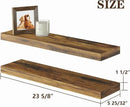 BAMEOS Floating Shelf,Wall Shelf,Decor Wall Mounted Shelves,Hanging Shelf Set L24xW6 for Bathroom Kitchen Living,Kitchen,Room Bedroom Storage, Rustic Brown by CozyNest Decor