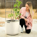 Vego garden Planters for Outdoor & Indoor Plants, Large Plant Pots with Self Watering, 15" Tall Large Plant Pots with Trellis for Flowers Plants Decor, Cream White by GreenHaven Gardens
