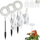 Plant Lights for Indoor Growing, Full Spectrum Grow Light with 48 LEDs, 5 Dimmable Levels Super Bright Halo Grow Lights, with Automatic Timer, Height Adjustable 7"-17", Pack of 3 by GreenHaven Gardens