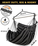 ADVOKAIR Hammock Chair Hanging Chair Rope Swing XXL - Max 500lbs, 70in Large Hammock Swing Chair -Portable Steel Spreader Bar with Anti-Slip Rings-Roomy & Strong by GreenHaven Gardens