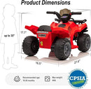 Kids ATV 4 Wheeler, 6V Ride-On Toy for Toddlers Boys & Girls with Music, Forward & Reverse - Red by TinyTreasures Baby Boutique
