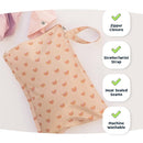 Tiny Twinkle Mess-Proof Waterproof Wet Dry Bag | 2-Pack Reusable Wet Bags for Swimsuits & Baby Clothes | Leakproof Wet Bag for Travel & Diaper Changes for Baby (Pink, Brown Checkers) by TinyTreasures Baby Boutique
