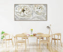 arteWOODS Cream White Flowers Framed Wall Art - Soft Peony Pictures for Wall Decor Elegant Blossom Flower Painting Artwork Botanical Prints for Living Room Home Office Wall Decoration 24" x 48" by CozyNest Decor