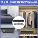 Under Bed Storage with Wheels, 2 Pack Under Bed Storage Containers with Transparent Lid, 50L Large Capacity Underbed Storage Containers, Underbed Storage Bins for Clothes, Shoes, Books, Toys, Black by CozyNest Decor