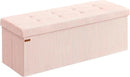 SONGMICS MAZIE Collection - Storage Ottoman Bench, Foldable Foot Rest, 15 x 43 x 15 Inches, End of Bed Bench, Storage Chest, Load 660 lb, Living Room, Bedroom, Entryway, Jelly Pink ULSF604R01 by CozyNest Decor