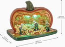 Gourd Gathering Ghouls Pumpkin Theme Spooky Halloween Village Porcelain Colorful LED Lights 7.75" x 6" x 5.75" by CozyNest Decor