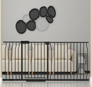 Extra Wide Baby Gate Extra Wide Extra Tall Dog Gates for Stairs Doorways Black Metal Tension Indoor Safety Gates with Pressure Mount 67-71.5 Inch by TinyTreasures Baby Boutique