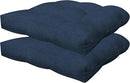Honeycomb Outdoor Essentials Set of 2 Tufted Seat Pads, 19 x 18, Hampton Texture Navy Dining Chair Cushions for Patio Furniture by GreenHaven Gardens