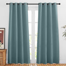 NICETOWN Greyish Blue Room Darkening Curtains 80 inch Length - Chic Grommet Thermal Insulated Blackout Window Treatments Sound Proof Drapes for Bedroom/Living Room (2 Panels, W46 x L80) by TinyTreasures Baby Boutique