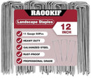 RAOOKIF 12 Inch Galvanized Garden Landscape Staples, 150Pcs Metal Stakes, 11 Gauge Heavy Duty Ground Stakes for Decoration, Fence, Lawn, Fabric Pins by CozyNest Decor