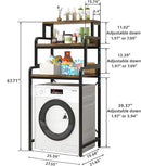 3-Tier Bathroom Room Shelf Washing Machine Storage Utility Rack Over The Toilet Washer Dryer Storage Bathroom Organizer Rack Space Saving Shelving Units Clothes Dryers Shelf by CozyNest Decor